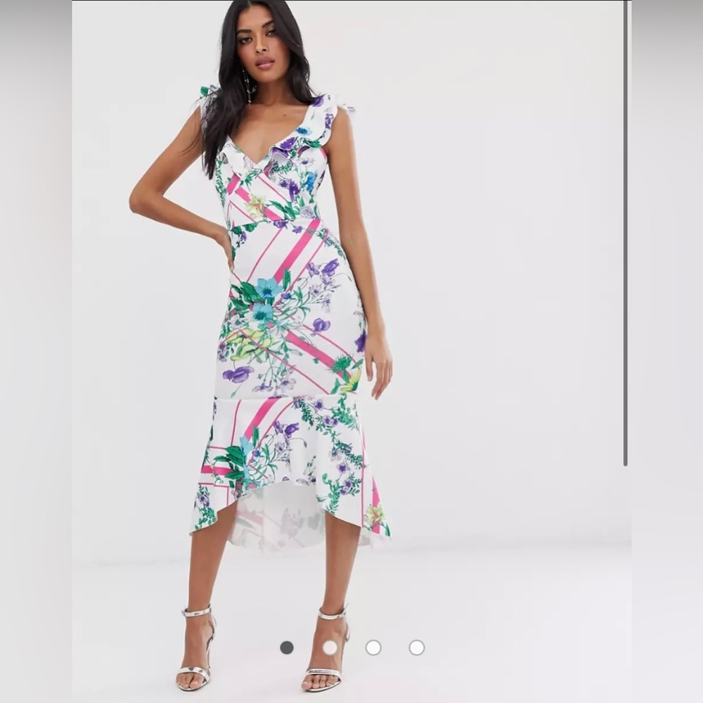 Brand New, Never Used Size 4 Multicolor ASOS Bodycon Midi Dress